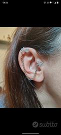 Doppio ear cuff  con catenella fatto a mano 
