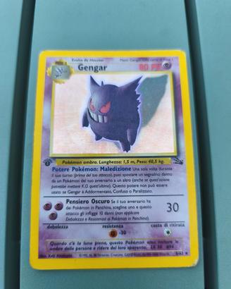 Pokémon Gengar 5/62 Edizione 1 Holo fossil vintage