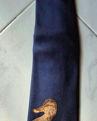 Cravatta Ascot slim con stampa anatra