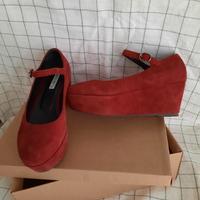 scarpe bordeaux con plateau Donna Più 
