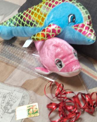 Coppia Delfini Glitter Peluche 