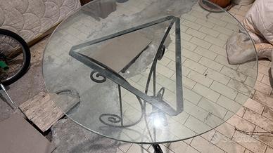 Tavolo in cristallo tondo