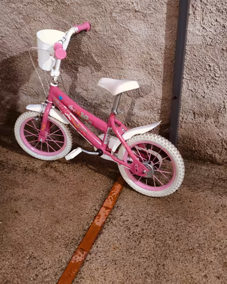 bici da bambina 14" completa di rotelle