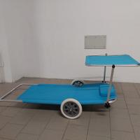 Lettino sdraio carrello spiaggina mare alluminio