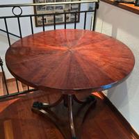 Tavolo Mogano Tondo Antico - Stile Regency/Impero