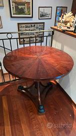 Tavolo Mogano Tondo Antico - Stile Regency/Impero