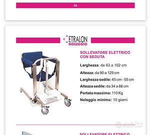 Sollevatore elettrico etralon con seduta