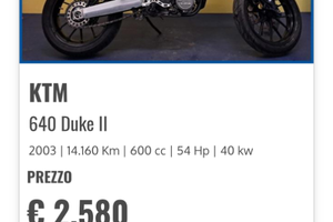 Motard KTM 640 Duke II anno 2003 54 cavalli