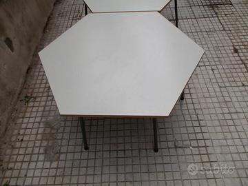 2 pezzi Banco banchetto esagonale asilo scuola