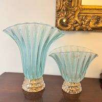 Coppia Di Vasi A Ventaglio Barovier & Toso