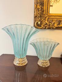 Coppia Di Vasi A Ventaglio Barovier & Toso