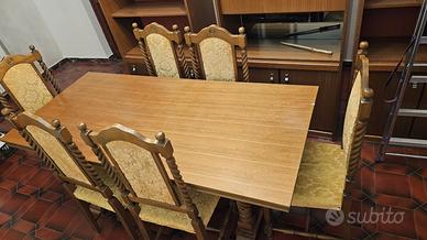 Tavolo anni 60 con 6 sedie