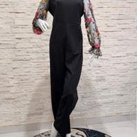 Vestito a tuta nero con fiori!