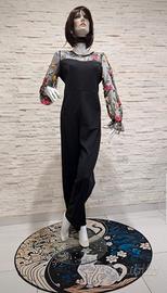 Vestito a tuta nero con fiori!