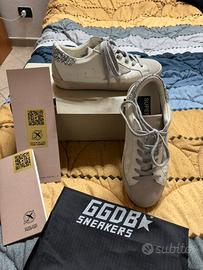 Golden Goose Super-Star White Leather & Silver