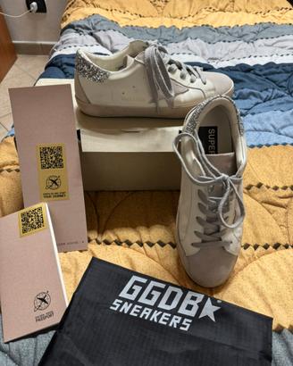 Golden Goose Super-Star White Leather & Silver