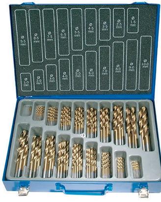 Set 170 punte da trapano hss per metallo rivestim