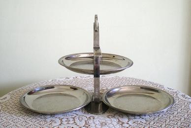 Alzatina Alessi portafrutta portadolceacciaio inox