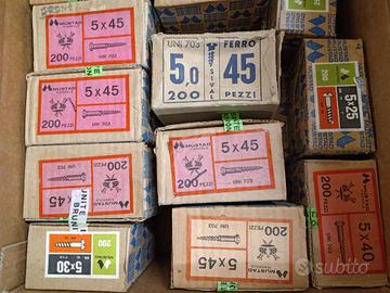 Lotto viti legno 264 scatole (molte misure) Mustad