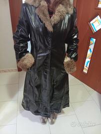 giacca donna in pelle con pellicciotto 