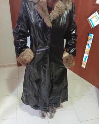giacca donna in pelle con pellicciotto 