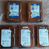 Lotto 5 HDD Hard disk 3.5" da 500gb WD/Seagate