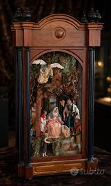 PRESEPE NAPOLETANO ARTIGIANALE IN TECA 140x70cm