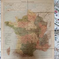 VINTAGE CARTINA MILITARE FRANCIA MILITAIRE