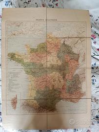 VINTAGE CARTINA MILITARE FRANCIA MILITAIRE