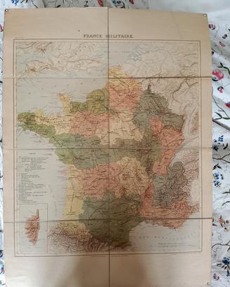 VINTAGE CARTINA MILITARE FRANCIA MILITAIRE
