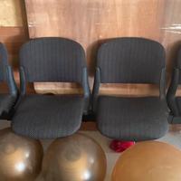 4 sedie d’attesa - metallo, tessuto