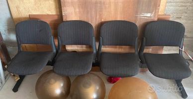 4 sedie d’attesa - metallo, tessuto