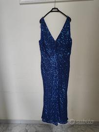 Abito blu elegante con paillettes
