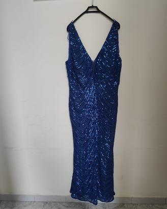 Abito blu elegante con paillettes