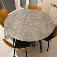 Tavolo rotondo allungabile effetto cemento ottime