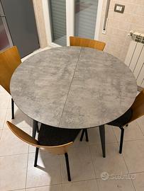 Tavolo rotondo allungabile effetto cemento ottime