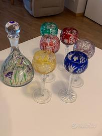 Servizio unico pezzo 6 bicchieri e relativa bottig