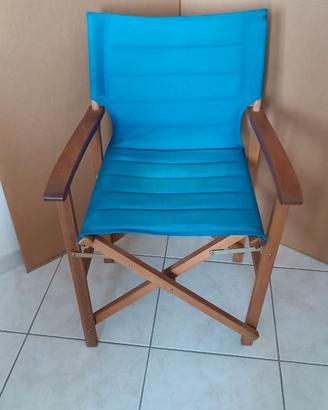 SEDIA DA REGISTA PIEGHEVOLE IN LEGNO E TESSUTO