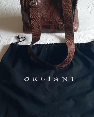 Orciani borsa mod. Sveva in vero pitone  marrone