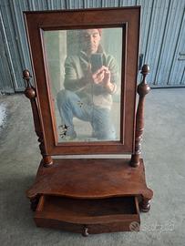  antico specchio da trucco con cassetto