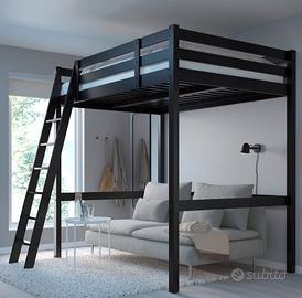 Letto a soppalco ikea nero 140x200