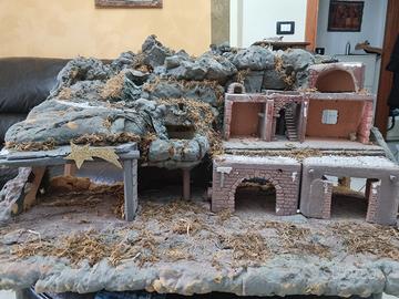 presepe artigianale da sistemare