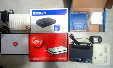 Lotto 7 Modem Router ADSL+Antenna High Gain + acc.