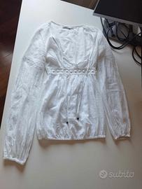 Camicia PINKO ricamata bianca Tg. 40 IT (XS/S)