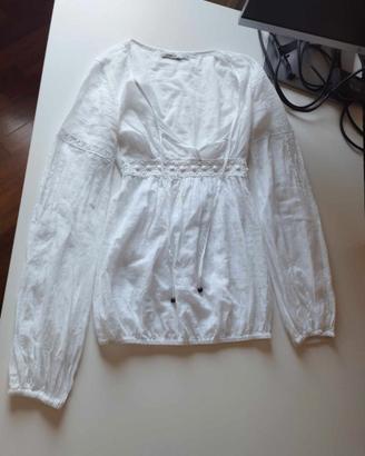 Camicia PINKO ricamata bianca Tg. 40 IT (XS/S)