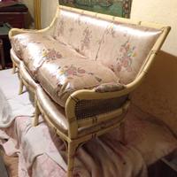 Divano per interno in bamboo ,rivestimento in seta