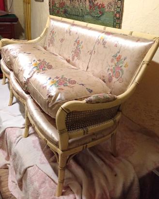 Divano per interno in bamboo ,rivestimento in seta