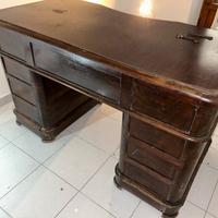 Scrivania Ministeriale Antica a Doppio Corpo