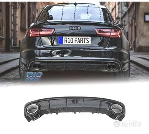 DIFFUSORE AUDI A6 15-18 LOOK RS6 NERO LUCIDO