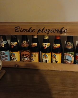 Cassetta in legno porta birre Leffe 